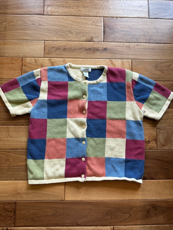 Christopher & Banks Sweaters - Vtg Christopher & Banks checkerboard cardigan sweater. Sz large